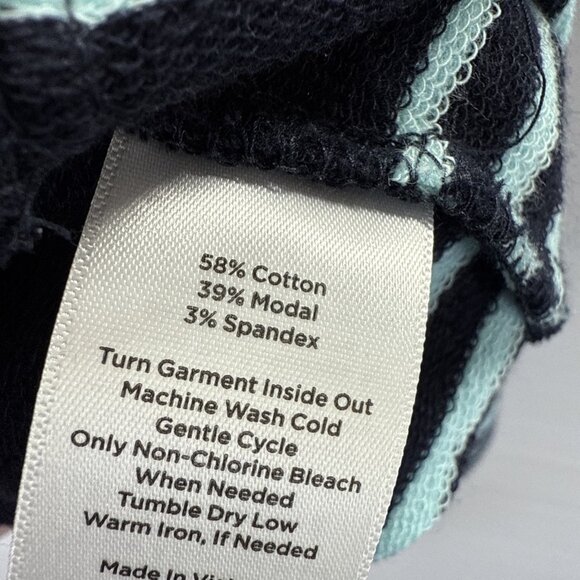 T by Talbots UPF 50+ Dress Size Large Blue Stripe Stretch V‎ Neck Pullover Knit - Picture 6 of 8